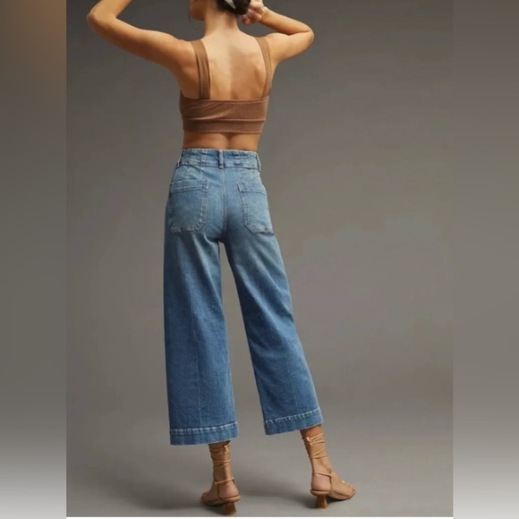 Anthropologie Pilcro women’s Skipper Jeans 25 blue crop wide leg high rise - Picture 4 of 13